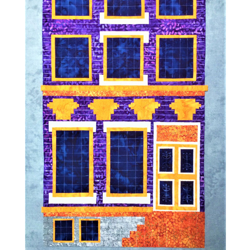 Maison n° 1 de la série "Amsterdam sur le canal" - Appliqué avec motif de courtepointe à mouvement libre - View 2