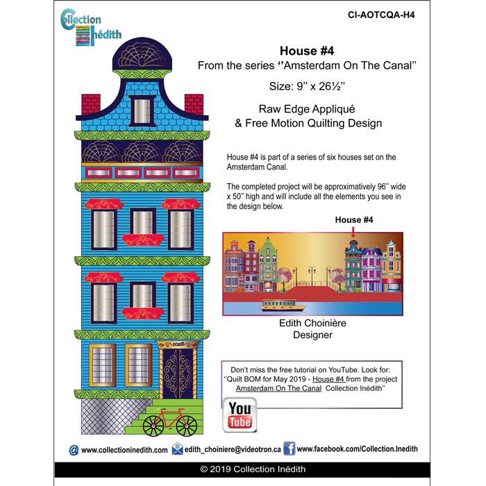 Maison #4 de la série « Amsterdam sur le canal » - Appliqué avec courtepointe libre - View 2