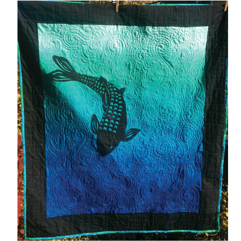Koi In Pond - Applique - View 2