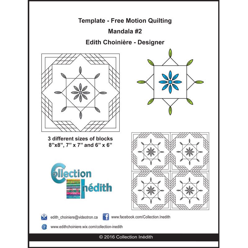 Mandala #2 Pattern - Free Motion Quilting and Raw Edge Applique Technique - View 1