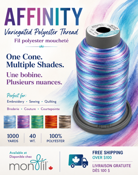 Fil Polyester Multicolore Affinity – 40 wt, 1000 Verges - View 4