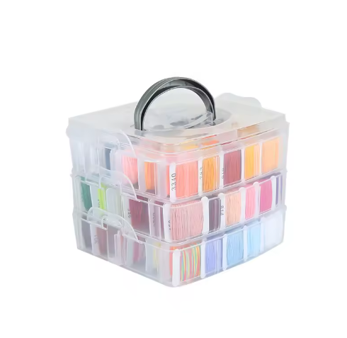 Kit de couture et de broderie à 3 niveaux avec 192 couleurs de fils - View 2