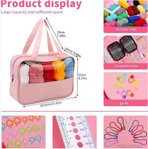 Kit de crochet et couture DIY 127 pièces avec laine douce chaude et crochets ergonomiques pour débutants - View 2