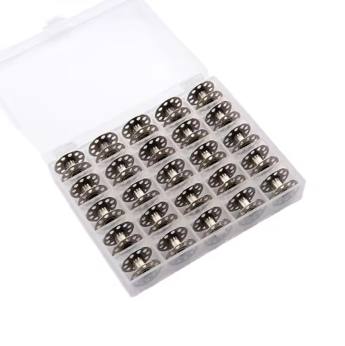 Canettes métalliques haute qualité 25 pièces avec boîte de rangement compartimentée pour machine à coudre - View 2