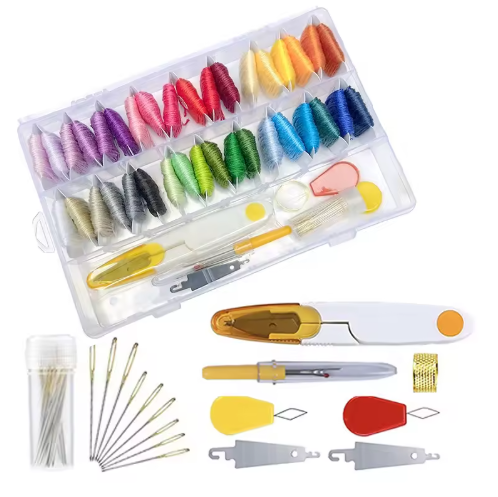Kit de couture et de broderie à 3 niveaux avec 192 couleurs de fils - View 3