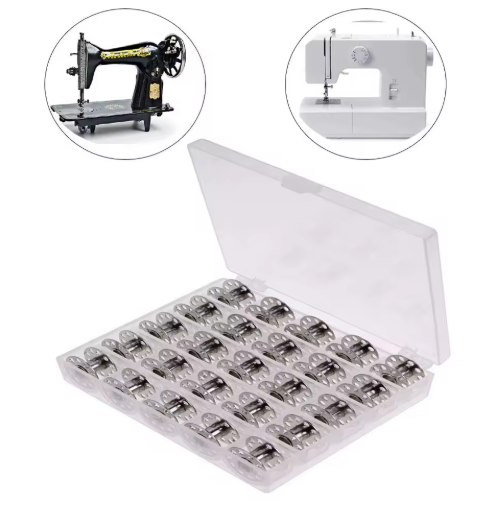 Canettes métalliques haute qualité 25 pièces avec boîte de rangement compartimentée pour machine à coudre - View 3