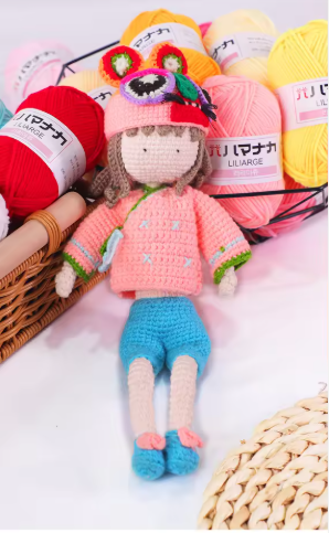 Fil de coton peigné doux pour crochet et tricot – Ensemble de laine DIY 120 m, paquet de 20 - View 4
