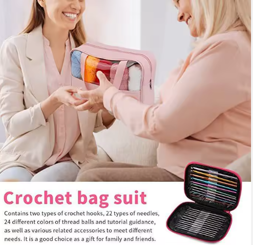 Kit de crochet et couture DIY 127 pièces avec laine douce chaude et crochets ergonomiques pour débutants - View 4