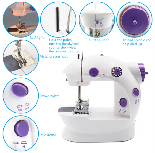 Mini machine à coudre électrique portable pour couture domestique et projets DIY - View 4