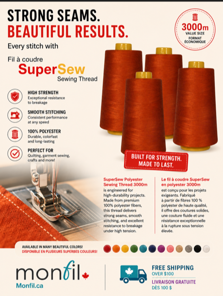 SuperSew Polyester Sewing Thread 3000m - View 6